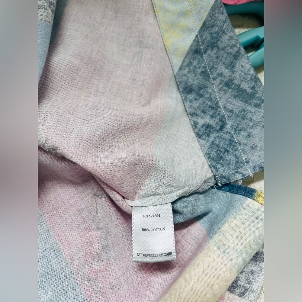 John Mark Button Front Patchwork Top Tilted Pocke… - image 5